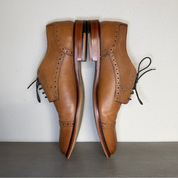 Joseph Abboud Mens Brown Italian Leather Brogue Oxford Dress Shoes Size 9.5 4HFU main image 7